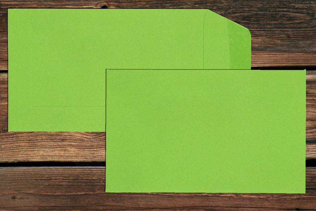 Versandtaschen 65x105 mm Nassklebend Apfelgrün 120 g/qm